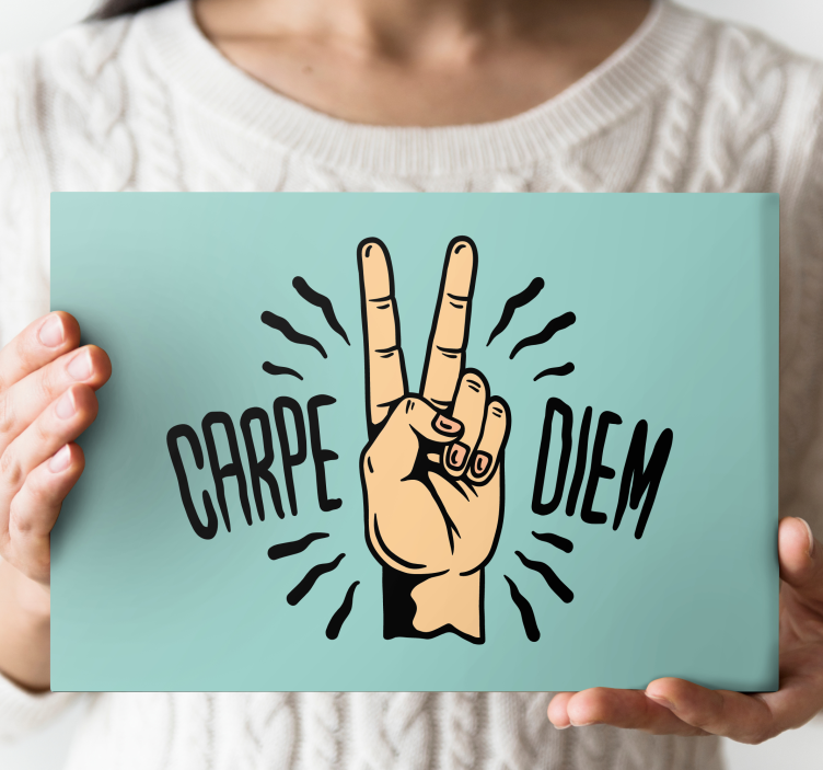 Цитатные Принты На Холсте жест рукой carpe diem - TenStickers