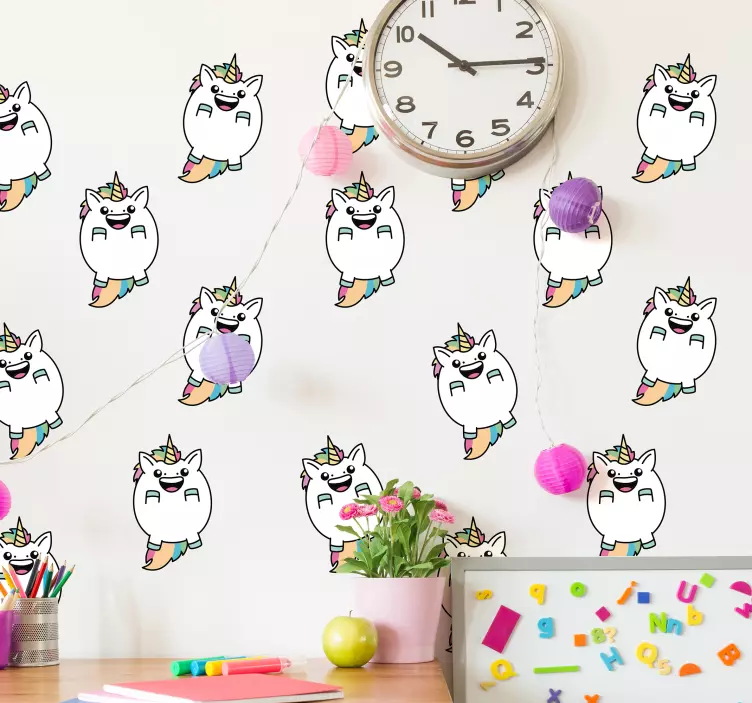 толстые единороги настенные наклейки для малыша - TenStickers