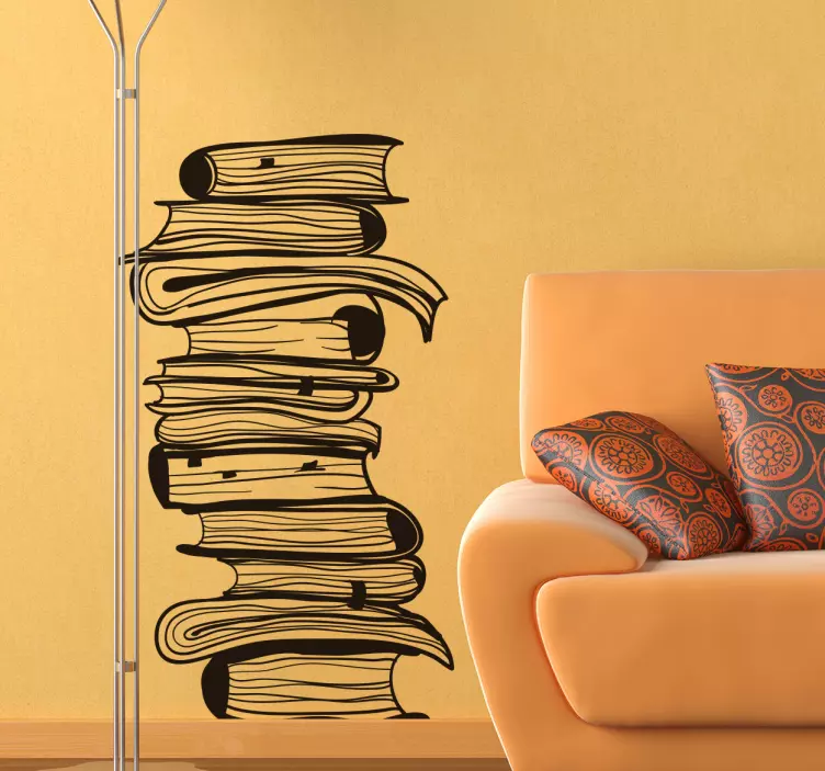 Декоративная наклейка стопка книг - TenStickers
